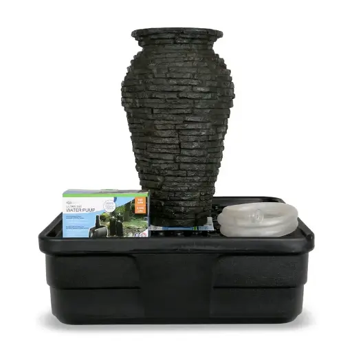 [AQS78250] AQUASCAPE STACKED SLATE URN FOUNTAIN KIT - 24" H (61 CM)