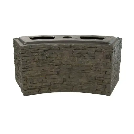 [AQS78283] AQUASCAPE STACKED SLATE WALL BASE-CURVED - 13" H (33 CM)