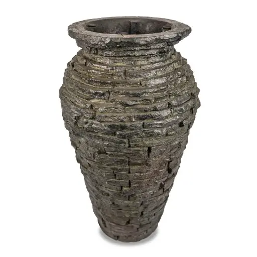 [AQS78359] AQUASCAPE STACKED SLATE URN - 24" H (61 CM)