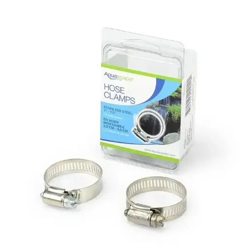 [AQS21012] AQUASCAPE STAINLESS STEEL HOSE CLAMP 1" TO 1-1/2" (QTY 2)