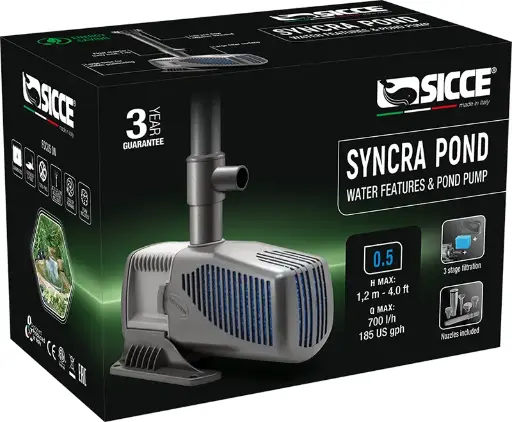 [SIC133] Sicce - SyncraPond 0.5 Pump with Fountain & Filter - 185 gph