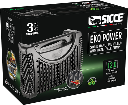 [SIC576] Sicce - EKO POWER 12 Pond Pump - 3500 gphPowerful, Efficient Pumping for Koi and Ornamental Ponds