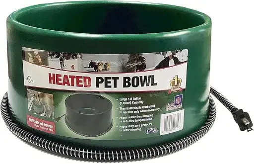 [FIP-60] Farm Innovators Six Quart Gallon Round Heated Pet Bowl - Green