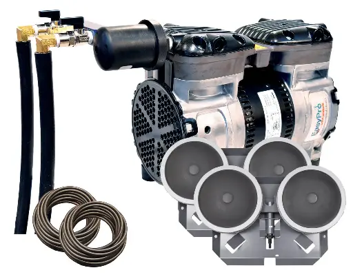 [EAPRPA65W] Easy Pro Rocking Piston Pond Aeration System- 1/2 HP 2 Valve Kit w/ Quick Sink Tubing