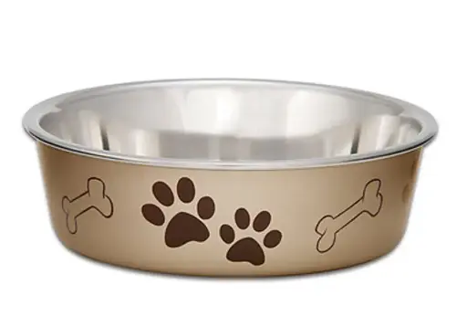 [LOV7455] Loving Pet Metallic Bella Bowl Medium- Champagne