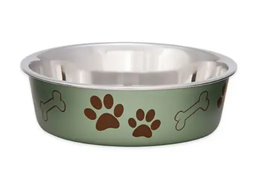 [LOV7467] Loving Pet Metallic Bella Bowl Medium- Artichoke