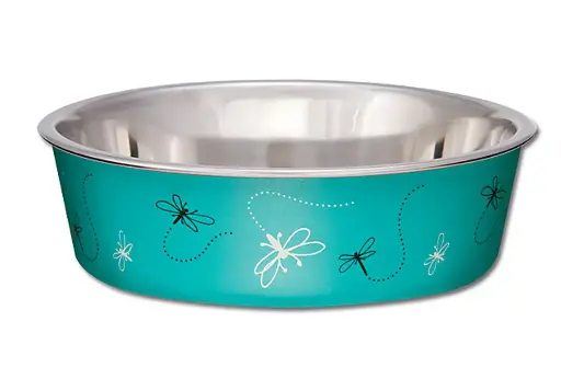 [LOV7713] Loving Pet Bella Bowl Medium Dragonfly- Turquoise
