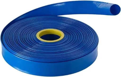 [TUFDH112] Alpine 1-1/2" ID Blue PVC Flat Water Discharge Hose x 300 FT