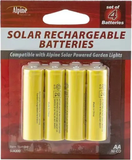 [TUSLA300] Alpine Replacement Solar Rechargeable Batteries 4 Pack (AA)