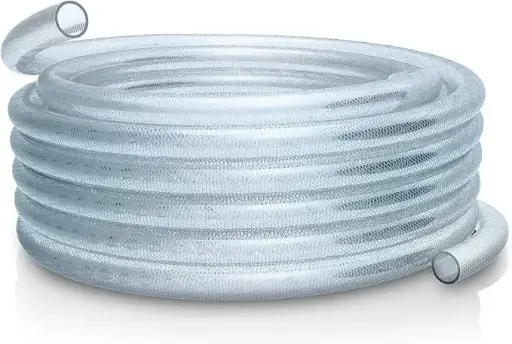 [TUVR014] Alpine  1/4" I.D. x 0.432" O.D. PVC Clear Braided Tubing x 100' Coil